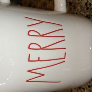 Rae Dunn North Pole Merry Mug White Red Christmas Holidays Artisan Magenta